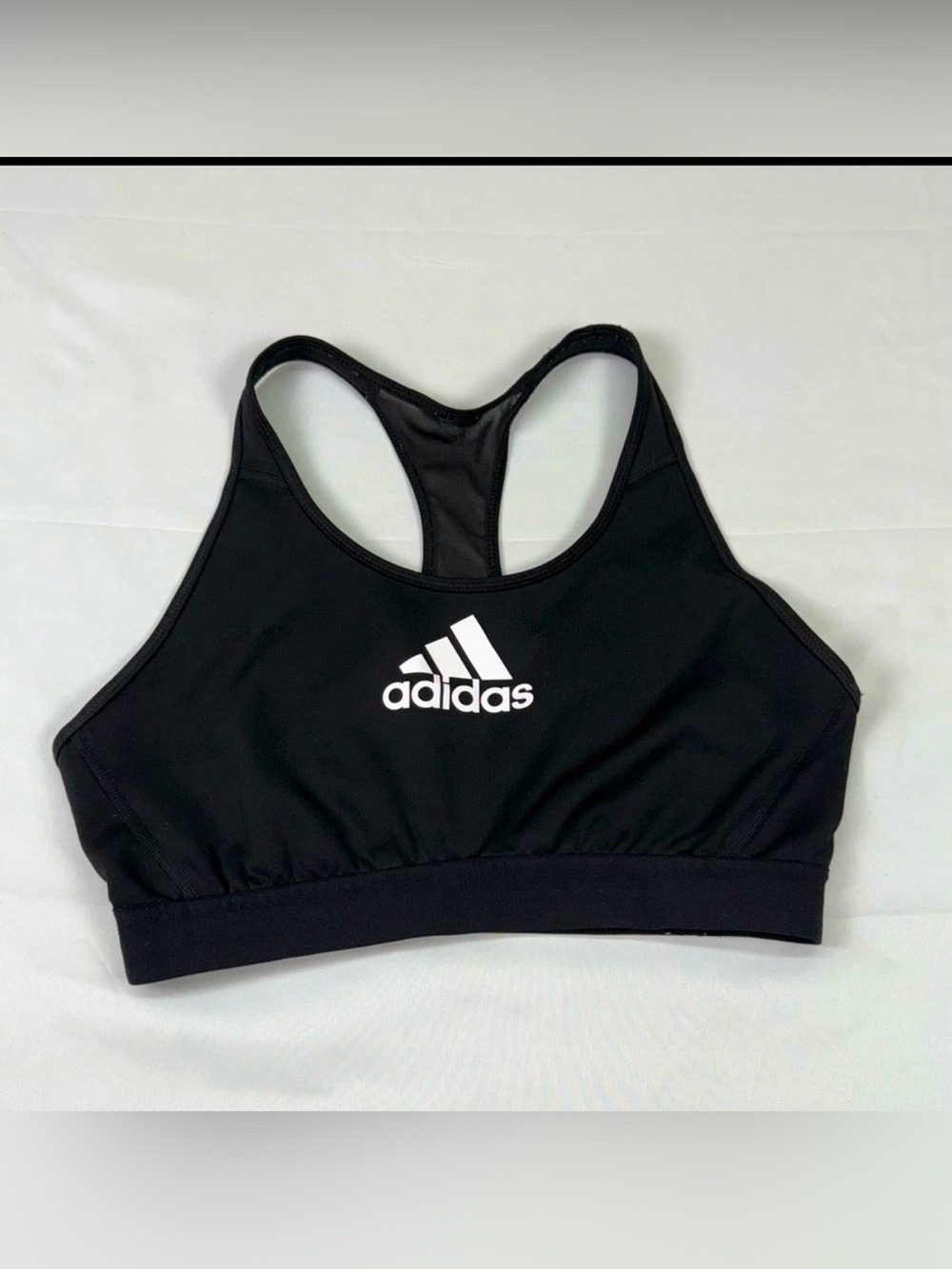 Adidas Women's Black and White Sports Bra M/L Med to High Impact